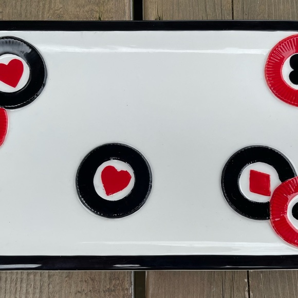 Fitz and Floyd Essentials GAME NIGHT Cards Serving Platter Snack Plate - Picture 5 of 12